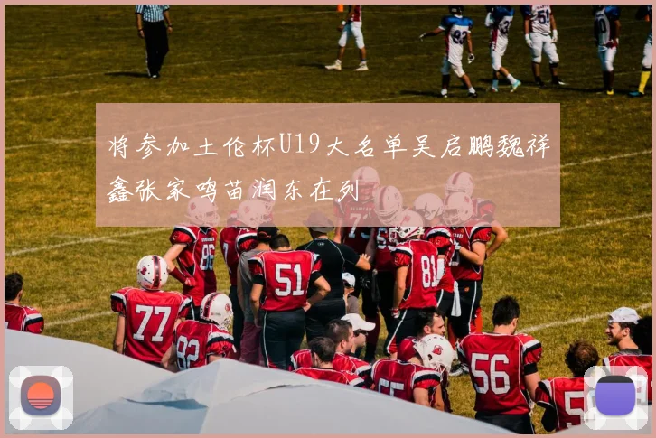 将参加土伦杯U19大名单吴启鹏魏祥鑫张家鸣苗润东在列